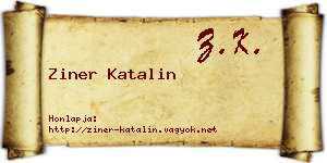Ziner Katalin névjegykártya