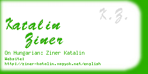 katalin ziner business card